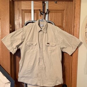 Carhartt Men's Khaki Casual Button Down Shirt